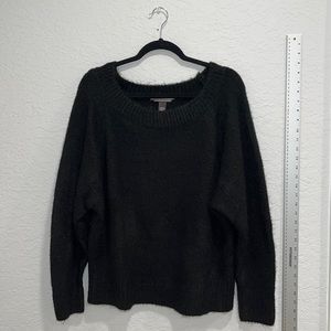 Fuzzy black Victoria Secret sweater (low cut)